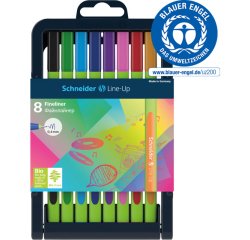 Feutre schneider fineliner line-up trait 0,4mm           ergonomique cap-off ne seche  pas etui chevalet 8 coloris