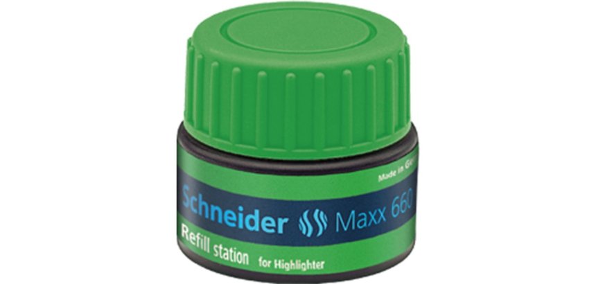 Recharge schneider maxx 660 surligneur job automatique    30ml coloris vert