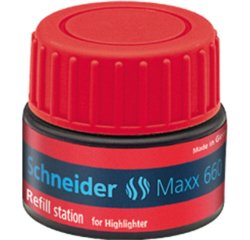 Recharge schneider maxx 660 surligneur job automatique    30ml coloris rouge