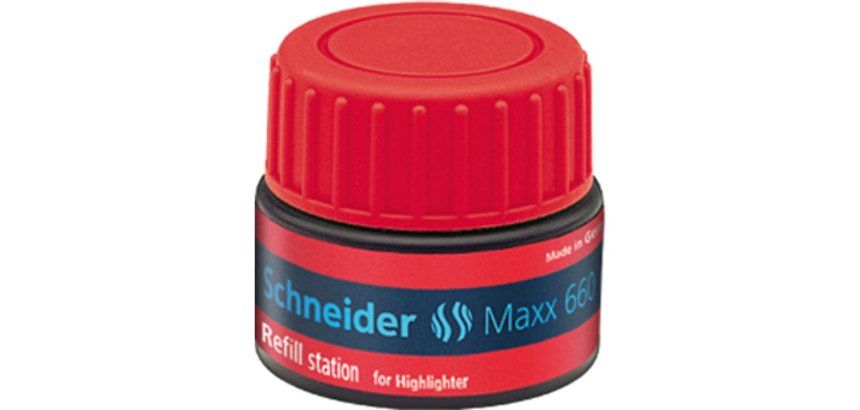 Recharge schneider maxx 660 surligneur job automatique    30ml coloris rouge