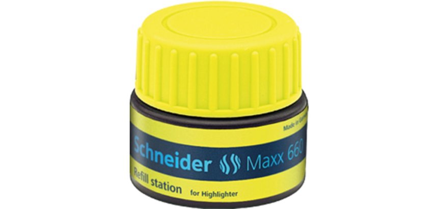 Recharge schneider maxx 660 surligneur job automatique    30ml coloris jaune