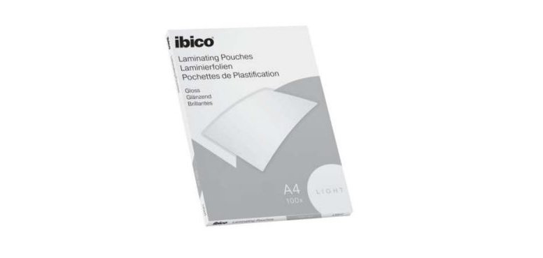 Pochettes plastification ibico format a4 75 microns    boite de 100 unites