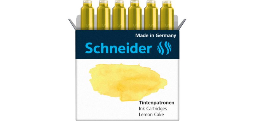 Cartouche encre schneider coloris lemon cake pastel     boite 6 unites