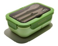 Muitomas LUNCHBOXSGN lunch box Lunch container 1.1 L Plastic Black, Green 1 pc(s)
