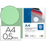 Plat couverture liderpapel ppl rayé lignes diagonales 0.5mm a4 dossier reliure coloris vert boîte 100 unités