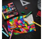 Feutre coloriage stabilo pen 68 max arty encre aquarellablepointe large biseautee etui carton 24 coloris assortis