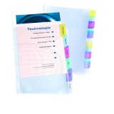 Pochettes a onglets personnalisables A4+ 12 positions polypro 8/100ème incolore