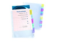 Pochettes a onglets personnalisables A4+ 12 positions polypro 8/100ème incolore
