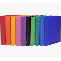 Classeur 4 anneaux plastifié Exacompta Opak A4 - Dos 2 cm couleurs assorties