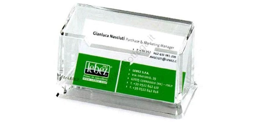Lebez Porta Biglietti Da Visita Da Tavolo In Acrilico Trasparente - 1 Scomparto