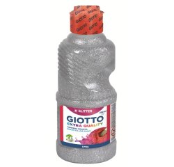 F.I.L.A. Flacone 250 Ml Tempera Glitterata Colore Argento - Ideale Per Lavoretti Natalizi