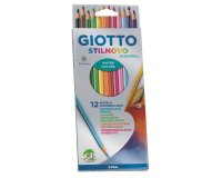 Crayon couleur giotto stilnovo aquarellable hexagonal 6.8mm mine 3.3mm coloris vifs intenses étui 12 unités