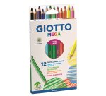 Pastelli colorati Mega - esagonale - mina 5,5 mm  - Giotto - conf. 12 pezzi