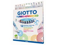 Feutre coloriage giotto turbo advanced capuchon ventilé pointe fine encre base eau colo   ris assortis étui 12 unités