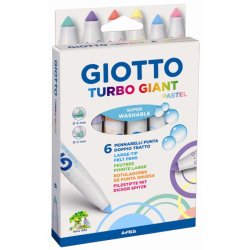F.I.L.A. Astuccio 6 Giotto Giant Pastel - Punta Diametro 7,5Mm