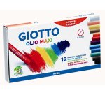 Pastelli a olio - lunghezza 70 mm - diametro11 mm - colori assortiti - Giotto - conf. 12 pezzi