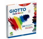 Pastelli a olio - lunghezza 70 mm - diametro11 mm - colori assortiti - Giotto - conf. 24 pezzi