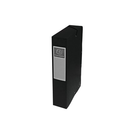 Boîte de classement EXABOX en carte lustrée 7/10e. Dos de 6 cm. Coloris Noir