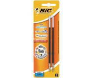 Stylo-bille bic atlantis soft pointe moyenne 1,0mm blister  de 2 recharges bleu