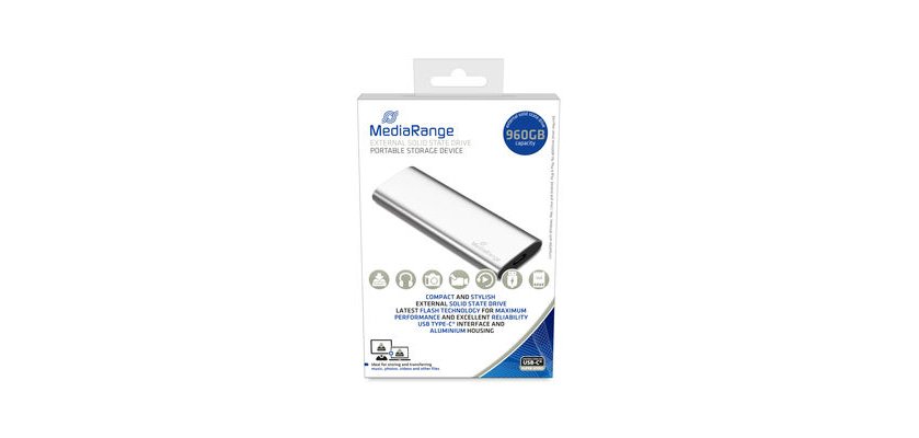 MediaRange MR1103 external integrated circuit reader 900 GB USB Type-C 3.2 Gen 2 (3.1 Gen 2) Silver