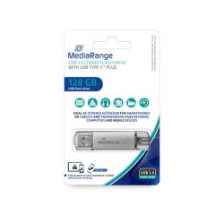 MediaRange MR938 lecteur USB flash 128 Go USB Type-A / USB Type-C 3.2 Gen 1 (3.1 Gen 1) Argent