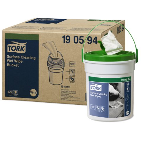 Lingette tork w15 humide nettoyage surface texture     resistante 1 seau 58          lingettes
