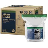 Recharge tork lingette humide w15 surface texture           resistante blanc paquet 58    lingettes