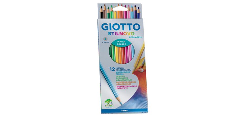 Pastelli colorati Stilnovo Acquarell - diametro mina 3,3 mm - Giotto - astuccio 12 pezzi