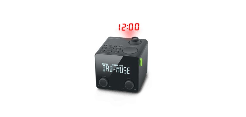 Radio-réveil Muse M-189 CDB avec projection de l'heure FM / DAB+ Noir