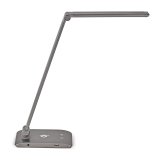 Lampe de bureau MaulStella Qi, led intégrées, 4 intensités, 3 niveaux températures, USB, gris foncé