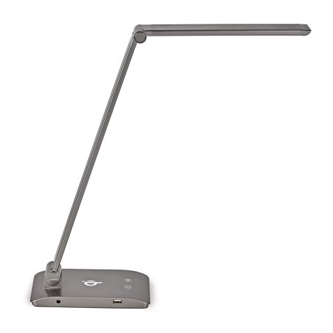 Lampe de bureau MaulStella Qi, led intégrées, 4 intensités, 3 niveaux températures, USB, gris foncé