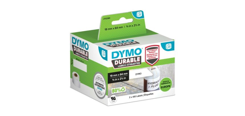 DYMO Etiquette pré-dimensionnée résistante, 19 x 64 mm