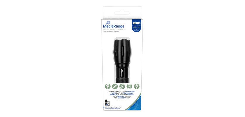 MediaRange MR735 zaklantaarn Zwart Zaklamp LED