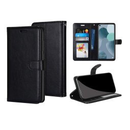 DLH ETUI FOLIO NOIR PORTE CARTES AVEC RABAT POUR SAMSUNG GALAXY A21s