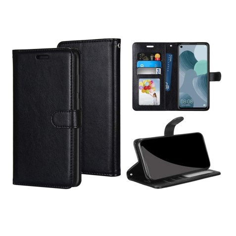 DLH ETUI FOLIO NOIR PORTE CARTES AVEC RABAT POUR SAMSUNG GALAXY A21s