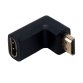 MCL Adapteur HDMI M / FM Coude 19-pin HDMI-A Noir