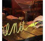 Marqueur craie uniball chalk pointe biseautee large 8mm ideale ardoise vitrine resiste pluie coloris rose fluo