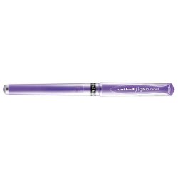 Stylo encre gel Signo Broad avec grip et capuchon. Pointe large 1mm. Couleur violet métal