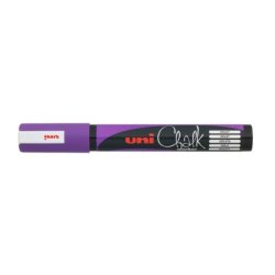 Marqueur uniball craie chalk pointe fine 2/3mm idéal ardoises vitrines résiste pluie couleur lumineuse violet