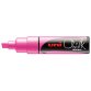 Marqueur craie uniball chalk pointe biseautee large 8mm ideale ardoise vitrine resiste pluie coloris rose fluo