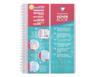 Carnet de vocabulaire reliure intégrale Koverbook A5 100 pages ligné + marge centrale couverture polypropylène transparent - Incolore