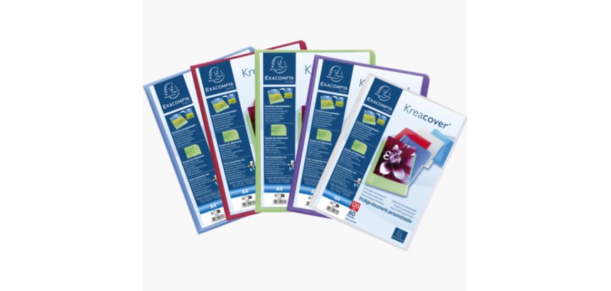 Protege-documents personnalisable exacompta     polypropylene semi-rigide     24x32cm 120 vues coloris