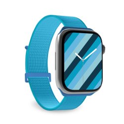 SBS Bracelet connecté Apple Watch 42/44/45 mm velcro bleu
