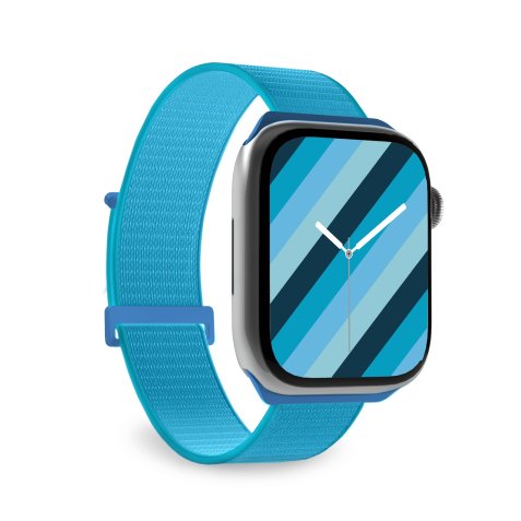 SBS Bracelet connecté Apple Watch 42/44/45 mm velcro bleu