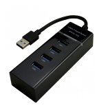 MCL 4 ports USB 3.0 hub - Black USB 3.2 Gen 1 (3.1 Gen 1) Type-A 5000 Mbit/s Noir