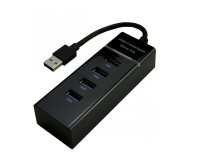 MCL 4 ports USB 3.0 hub - Black USB 3.2 Gen 1 (3.1 Gen 1) Type-A 5000 Mbit/s Noir