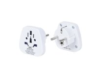 Rivacase PS4100 W00 power plug adapter Type C (Europlug) Type G (UK) White