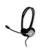 Oortjes/hoofdtelefoon met kabel MCL CSQ-M/USB-A zwart en zilver