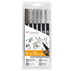 Tombow Feutre double pointe DUAL BRUSH PEN ABT, Gray Colors
