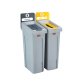 Collecteurs Slim Jim, 2 bacs toit Gris Jaune : déchets courants et papier, capacité 2 x 87L